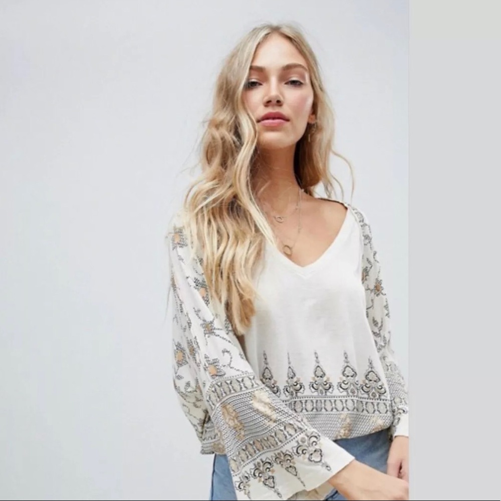 Free People Dolman Sleeve Boho Blouse Festival